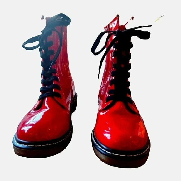 8Pensky 1 red and black lace up water resistant boots Size 6.5 - Picture 3 of 6